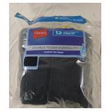 Boys black crew socks size 9-2 1/2. 12 pack