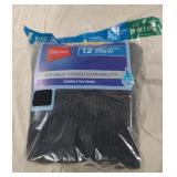 Boys black crew socks size 9-2 1/2. 12 pack