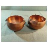 Vintage copper hanging pots