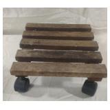 Handmade wood dolly - rolling plant stand