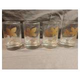 Libbey Gold Leaf Juice Glasses Golden Foliage