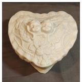 Heritage Pottery Large Jade Heart Jewelry Box