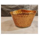 Hammered copper planter 5 1/2 x 3 x 3 1/2
