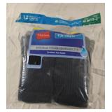 Boys black crew socks size 9-2 1/2. 12 pack