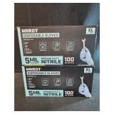 Hardy XL disposable gloves 2 boxes 100 ct each