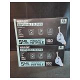 Size xl disposable golves 2 packs 100 ct