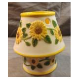 Sunflower ceramic candle holder