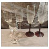 Champagne glasses and tea candle holders