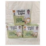 Dulci Light Stevia Sweetener 3-100 ct boxes. Exp.
