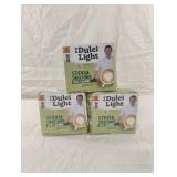 Dulci Light Stevia Sweetener 3-100 ct boxes. Exp.