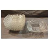 Vintage Indiana Glass Clear Square Diamond