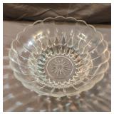 VINTAGE Indiana Glass Clear Round Bowl w/teardrop