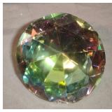Dark rainbow crystal diamond-shaped paperweight
