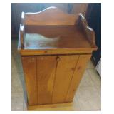 Rustic farmhouse-style trash can. Needs to be