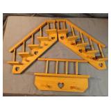 Wood display for miniature figurines.