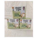Dulci Light Stevia Sweetener 3-100 ct boxes. Exp.