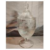 Vintage Jeannette Clear Iris & Herringbone