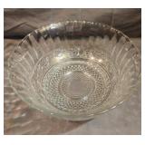 Vintage KIG Pressed Glass Bowl: Trellis Fleur De