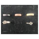 Fashion Rings - one made from a nail, 3 silicone