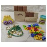 Magnetic letters, blocks, play-doh and more......