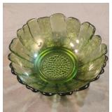 Vintage Indiana Glass Textured Avocado Green