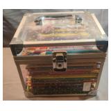 Colored pencils in a case with a sharpener