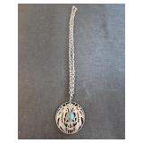 Vintage tribal pendant with turquoise necklace