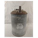 Vintage galvanized metal tin fuel can