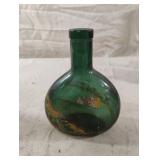 Vintage green glass bottle