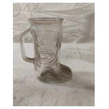 Vintage cowboy boot-shaped glass mug Boots