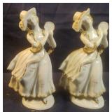 Vintage porcelain Colonial lady figurines made