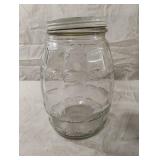 Vintage Paneled Clear Glass Pickle Jar Embossed