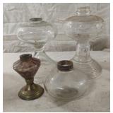Vintage glass oil lamps