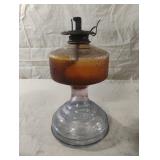 Vintage amber colored hurricane lamp