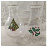 Vintage Christmas oil lamp glass globes