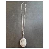 Silvertone locket necklace