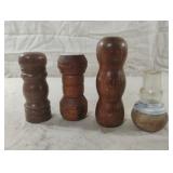 Vintage wooden salt and pepper shakers