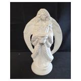 unpainted ceramic bisque figure, winter angel,