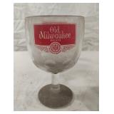 Vintage Old Milwaukee Beer Stemmed Goblet Glass