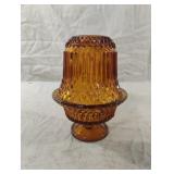 Indiana Glass Amber Diamond Point Fairy Lamp