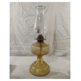 Vintage amber glass oil lamp