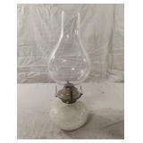 Vintage hobnail glass oil lamp
