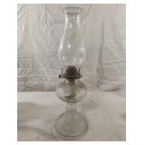 Vintage clear glass oil lamp
