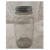 Vintage Anchor Hocking quart Mason jar with zinc