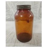 Vintage brown glass jug with Atlas Seal glass lid