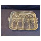 Vintage Indiana Glass Relish Tray: Fruit Pattern