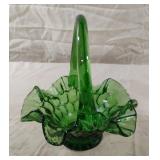 Vintage Green Diamond Imperial Fenton Ruffled