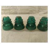 Vintage blue glass insulators