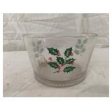 Vintage Indiana Glass holly berry serving bowl