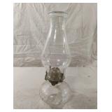 Vintage clear glass hobnail oil lamp